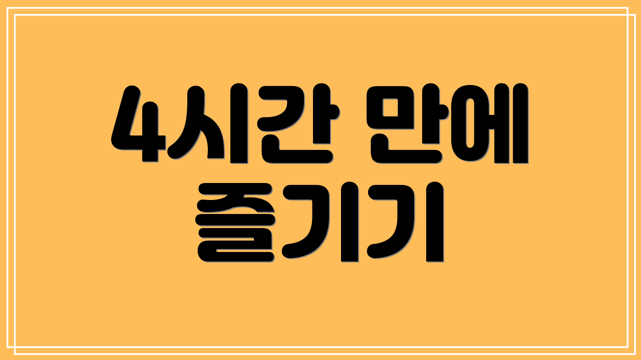4시간 만에 즐기기