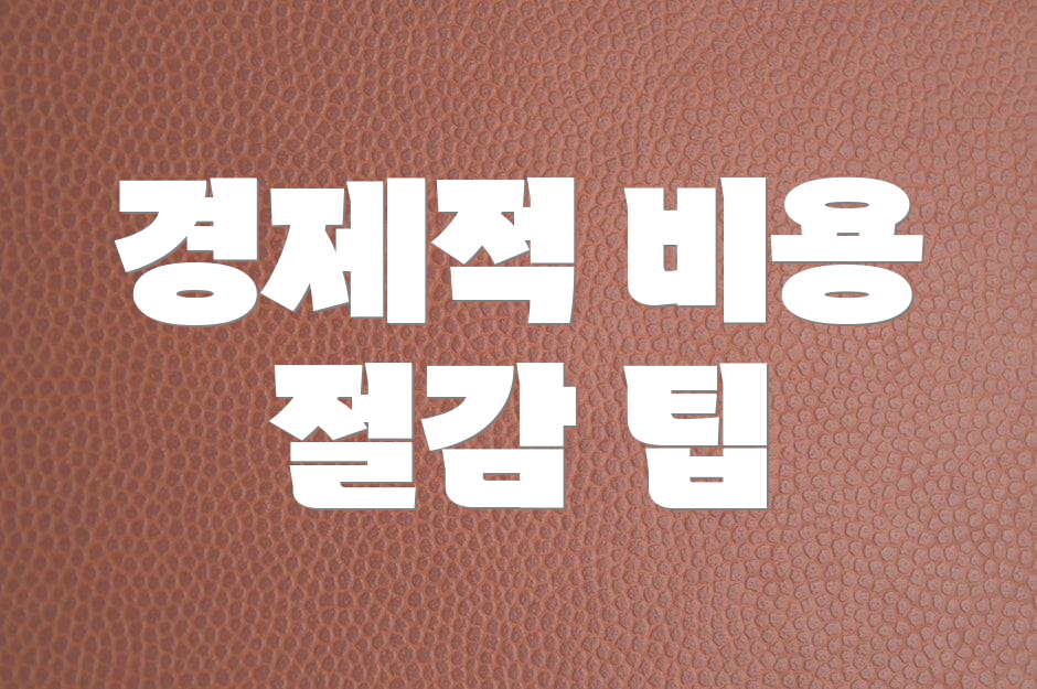 경제적 비용 절감 팁