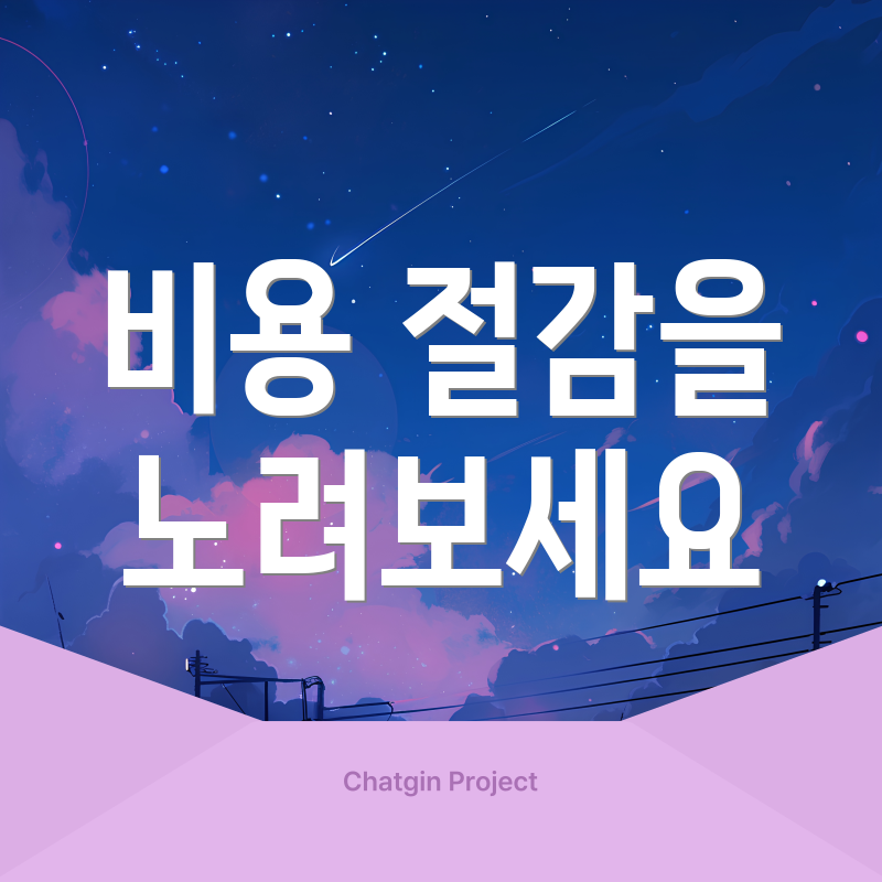 비용 절감을 노려보세요