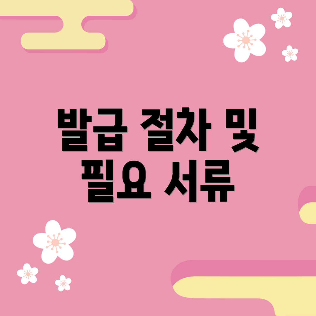 발급 절차 및 필요 서류