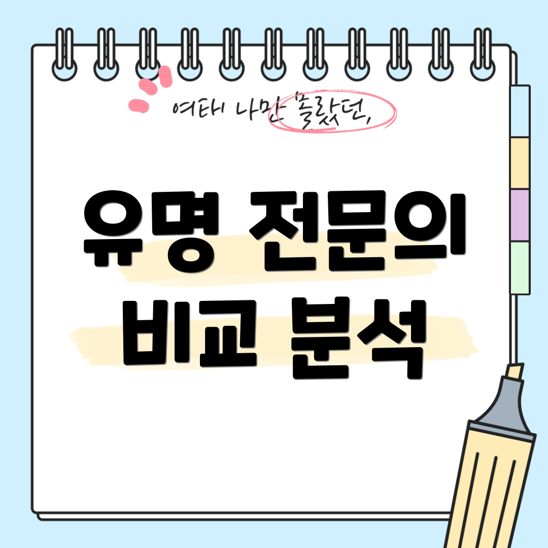 유명 전문의 비교 분석