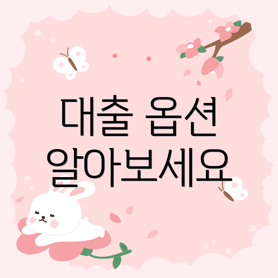 대출 옵션 알아보세요