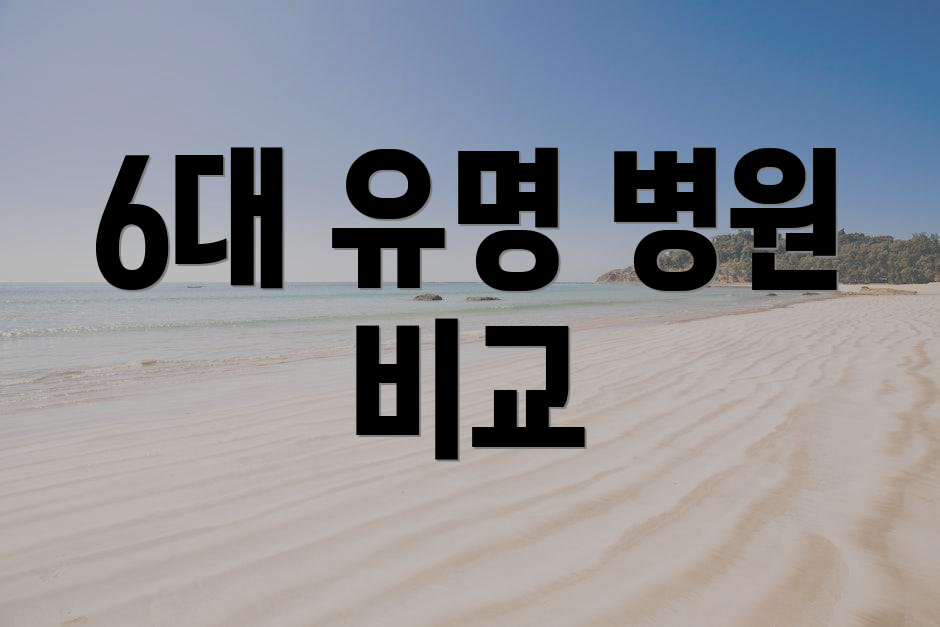 6대 유명 병원 비교