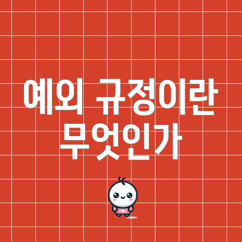 예외 규정이란 무엇인가