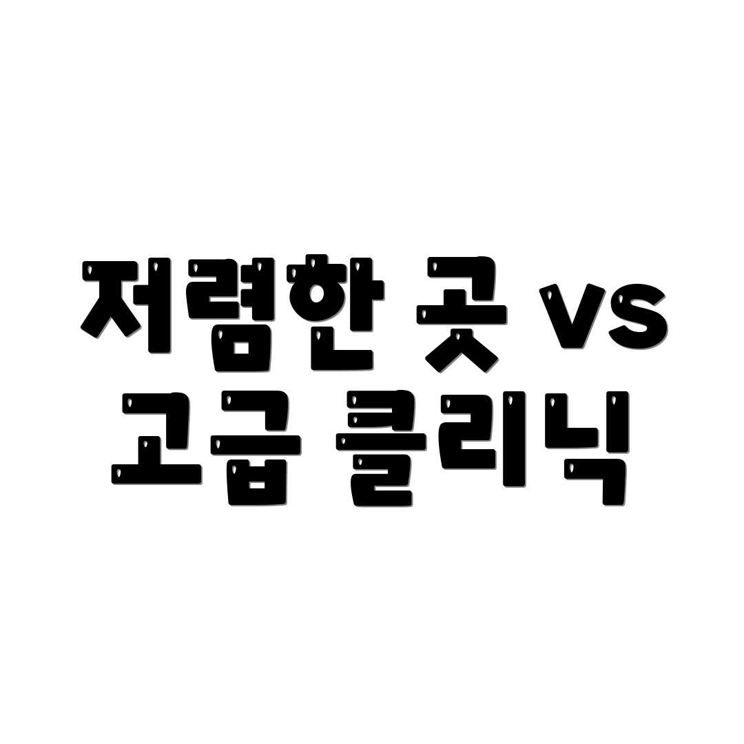저렴한 곳 vs 고급 클리닉