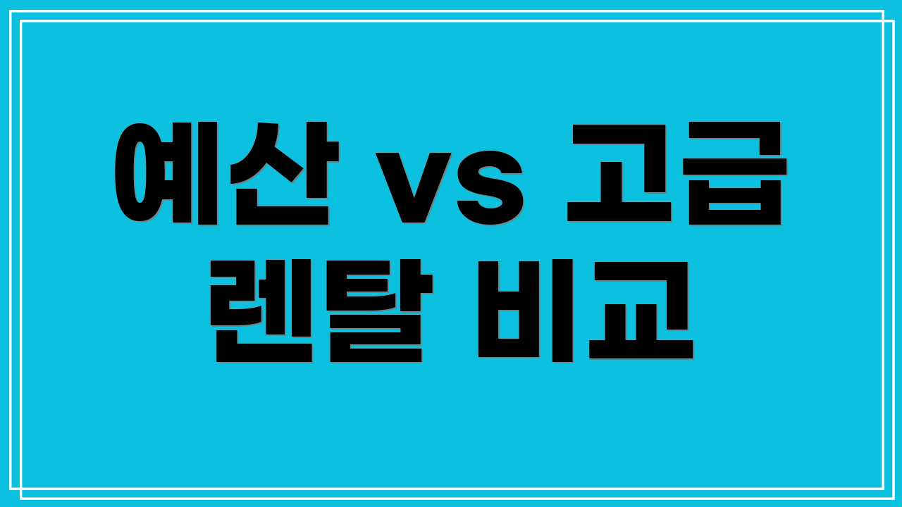 예산 vs 고급 렌탈 비교