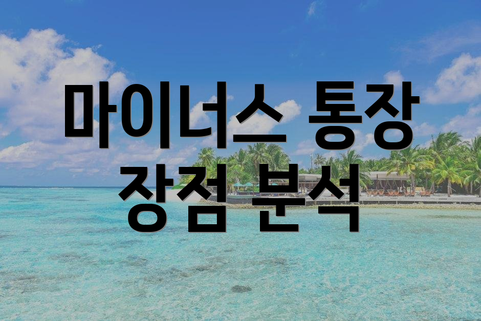 마이너스 통장 장점 분석