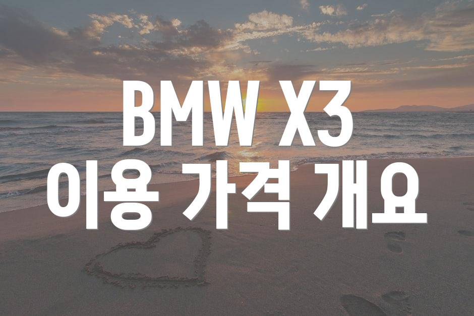 BMW X3 이용 가격 개요