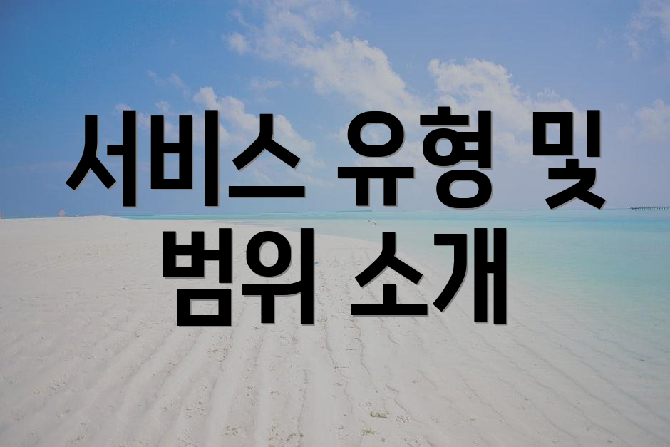 서비스 유형 및 범위 소개