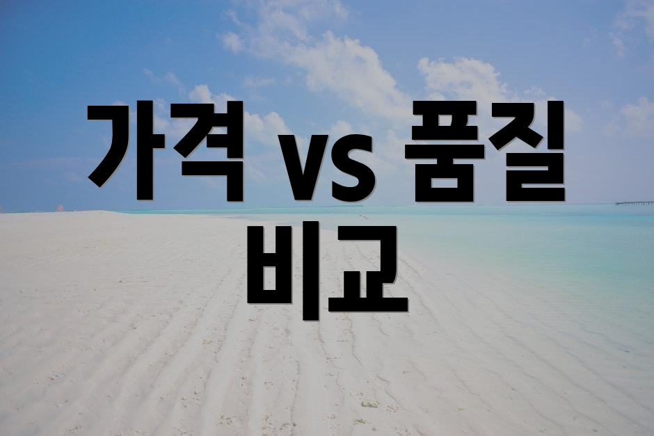 가격 vs 품질 비교