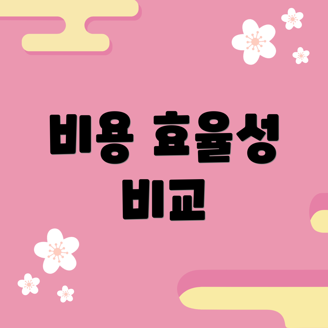 비용 효율성 비교