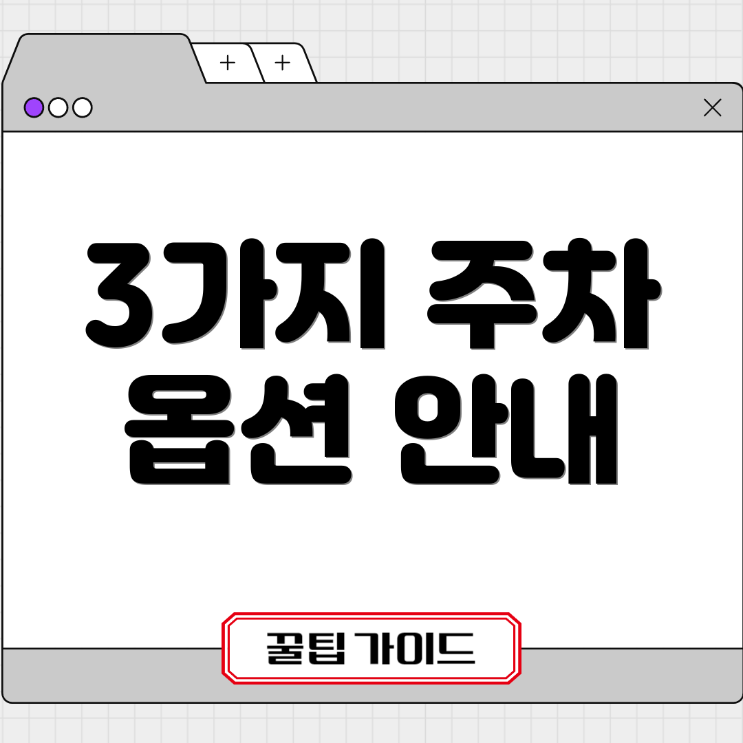 3가지 주차 옵션 안내