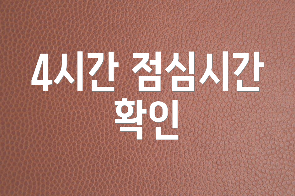 4시간 점심시간 확인