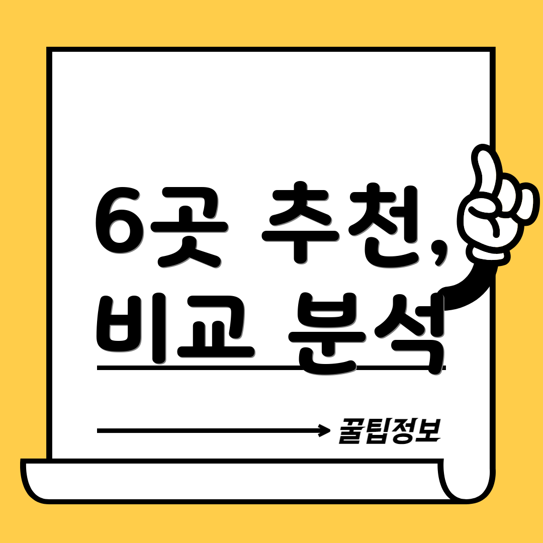 6곳 추천, 비교 분석