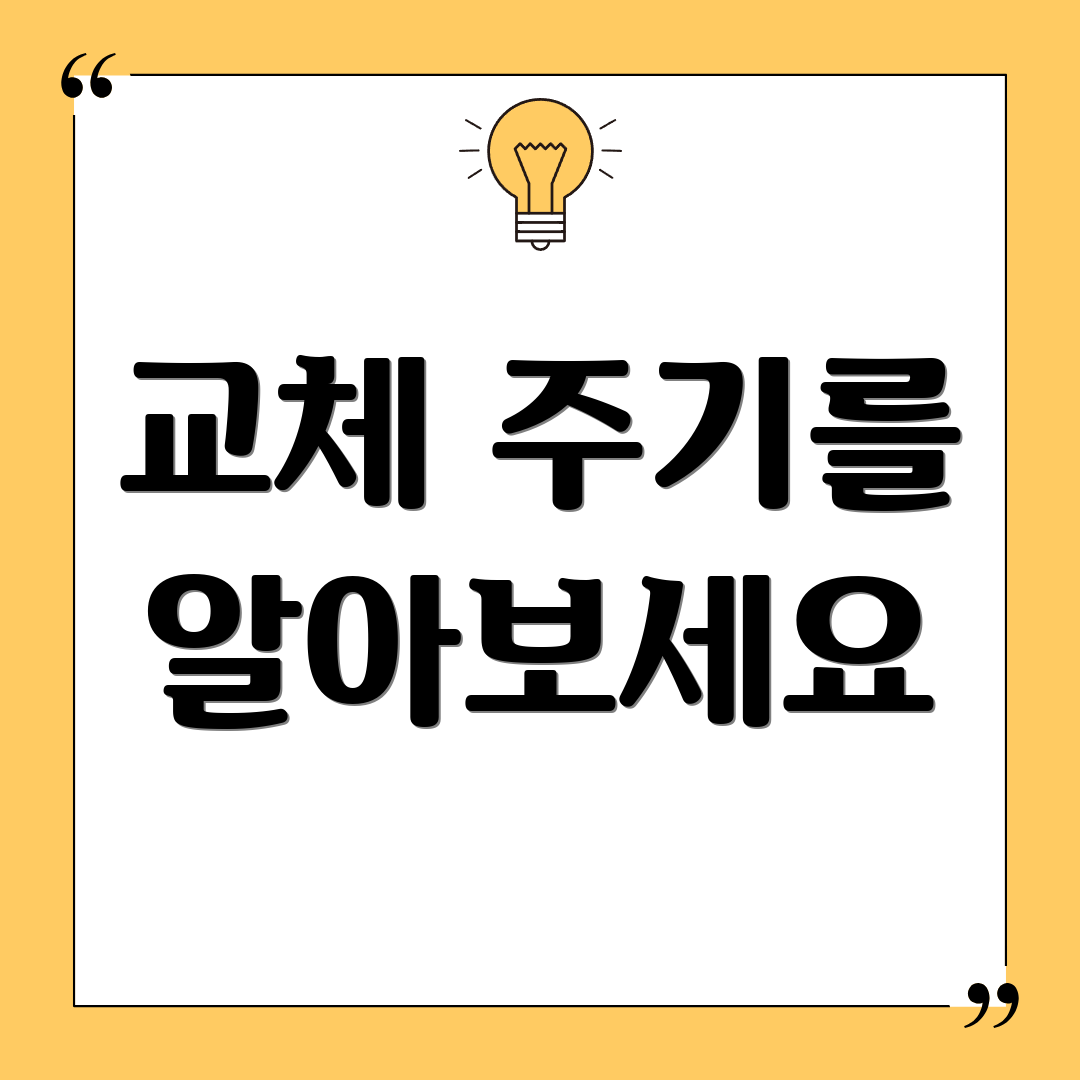 교체 주기를 알아보세요