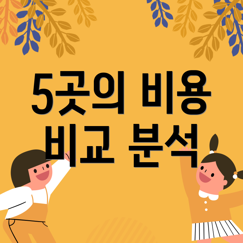 5곳의 비용 비교 분석