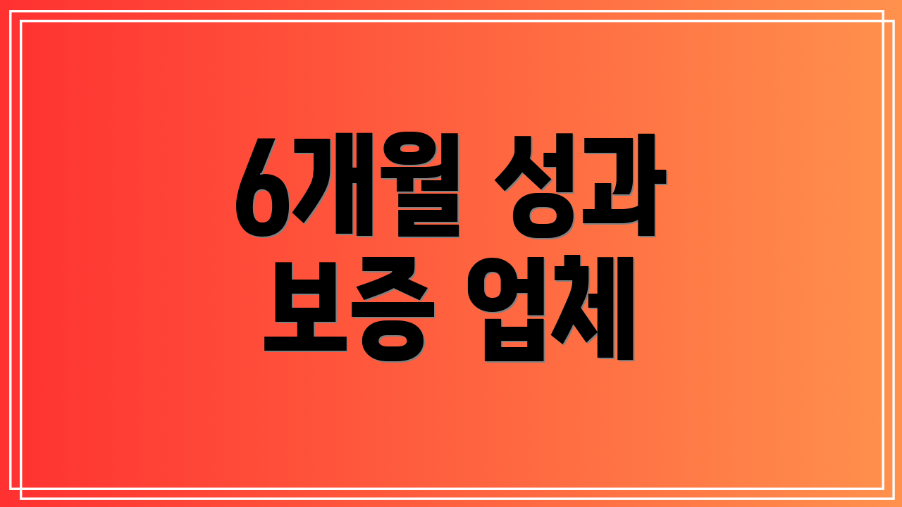 6개월 성과 보증 업체