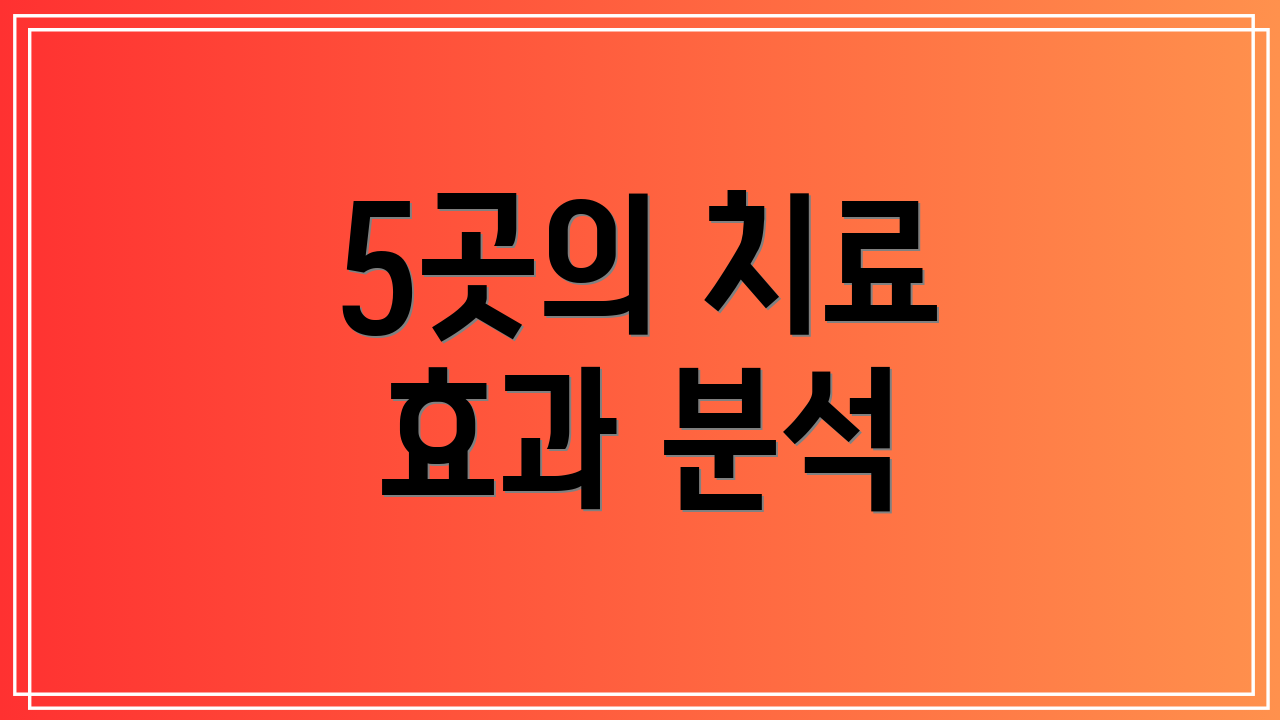 5곳의 치료 효과 분석