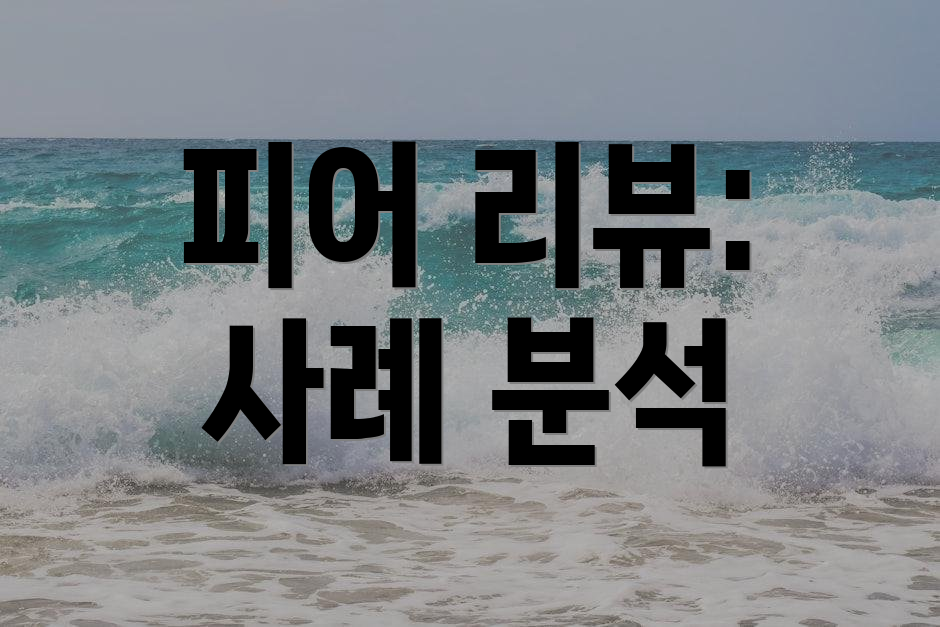 피어 리뷰: 사례 분석