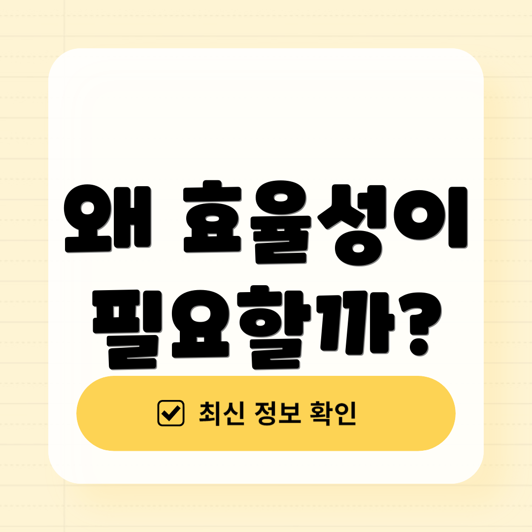 왜 효율성이 필요할까?