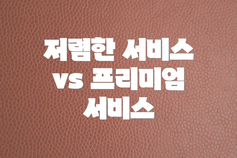 저렴한 서비스 vs 프리미엄 서비스