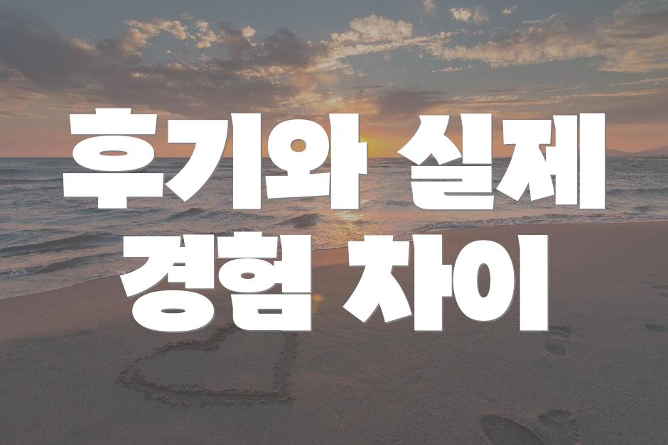 후기와 실제 경험 차이