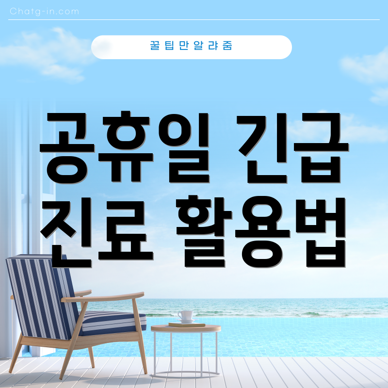 공휴일 긴급 진료 활용법