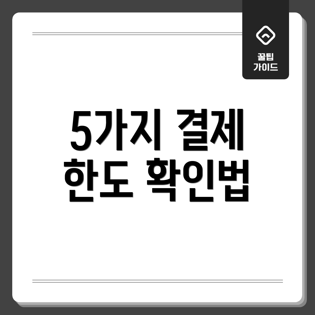 5가지 결제 한도 확인법