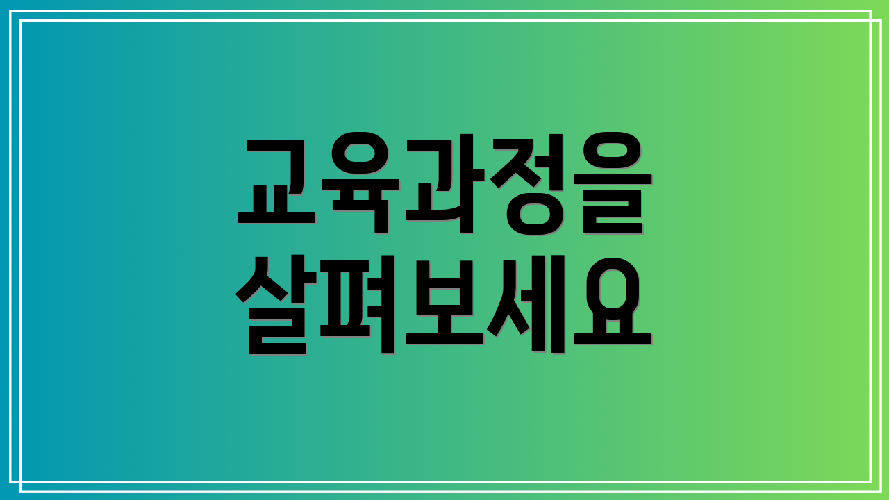 교육과정을 살펴보세요
