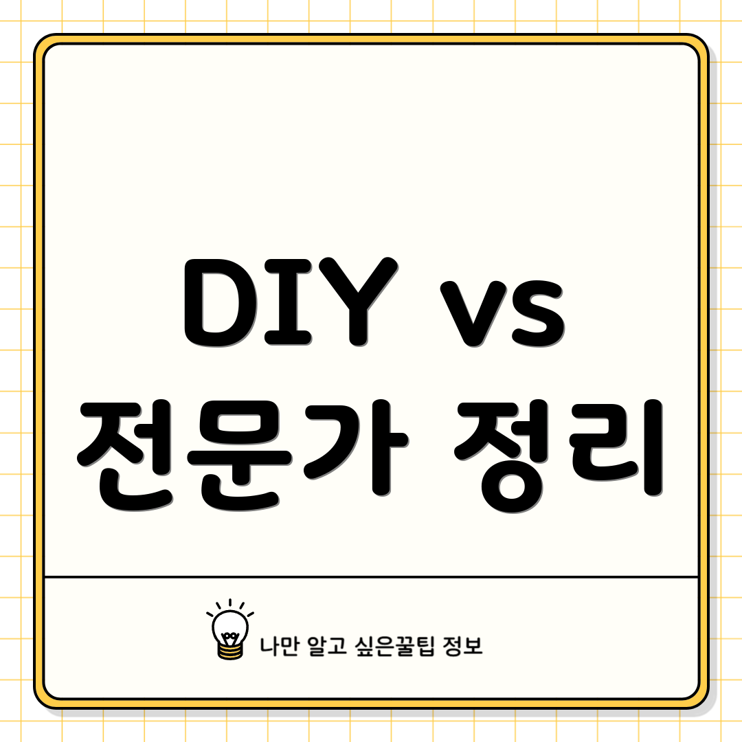DIY vs 전문가 정리