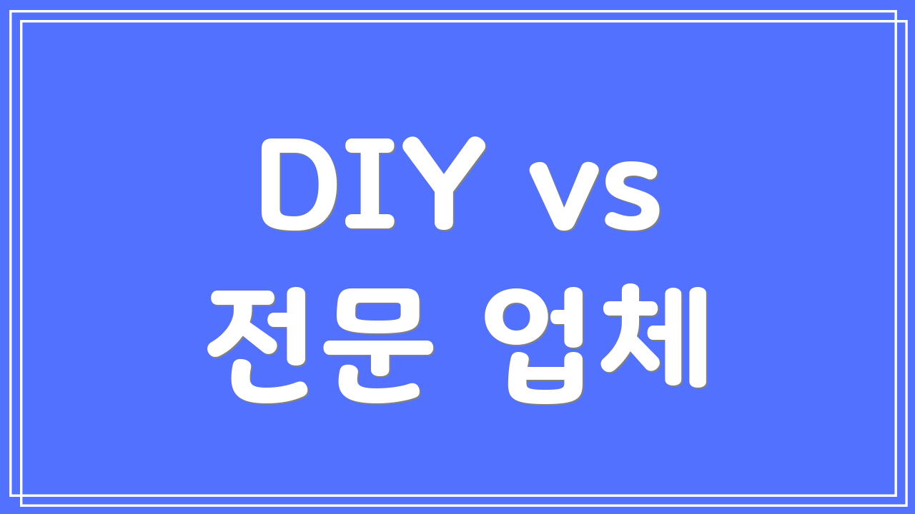 DIY vs 전문 업체