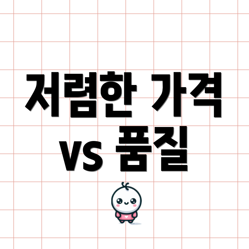 저렴한 가격 vs 품질