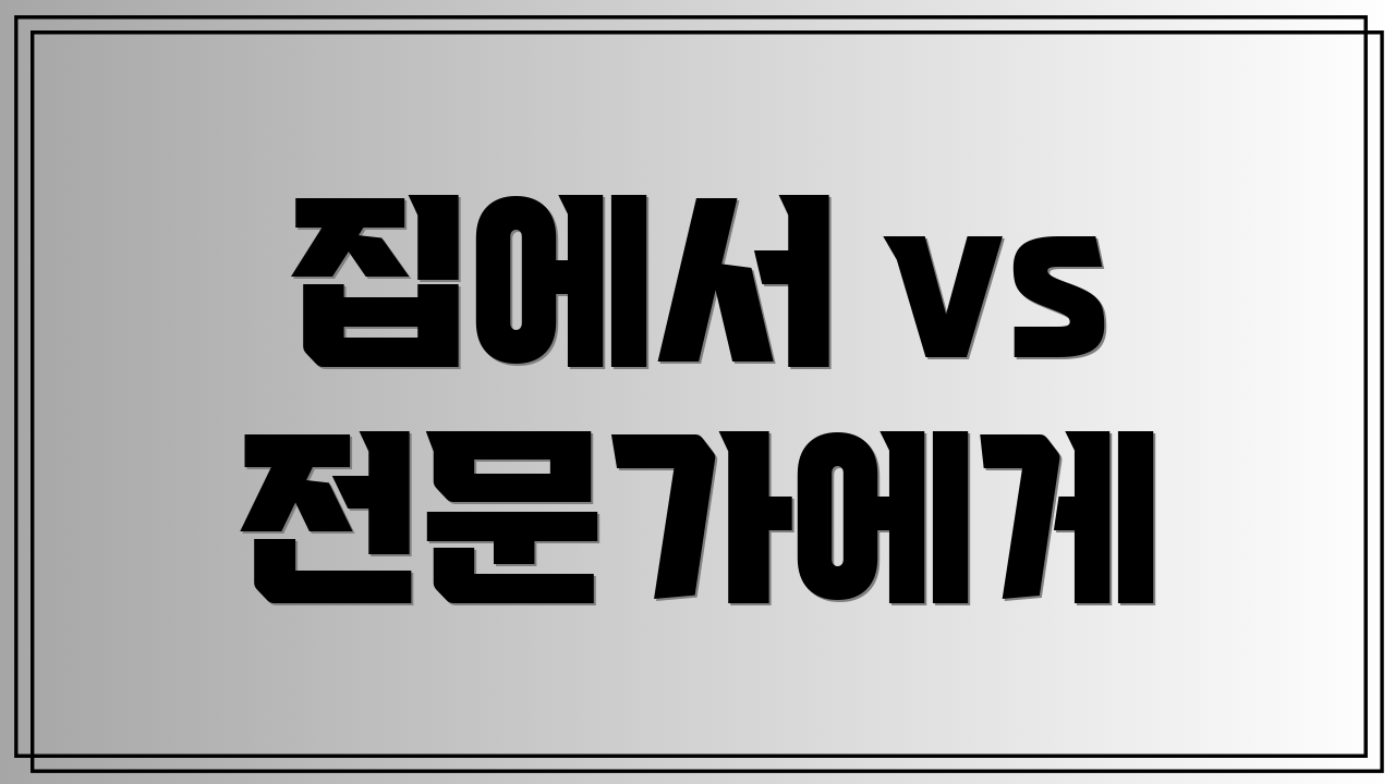 집에서 vs 전문가에게