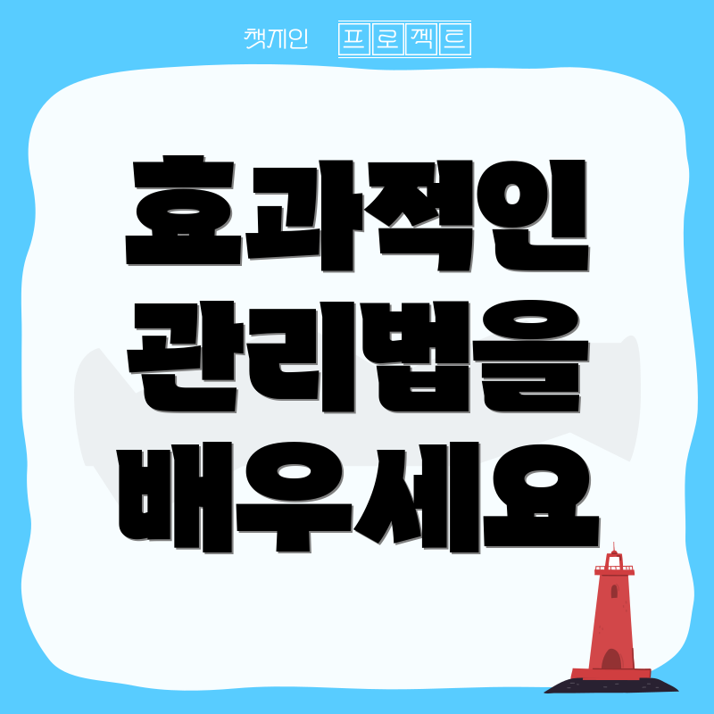 효과적인 관리법을 배우세요