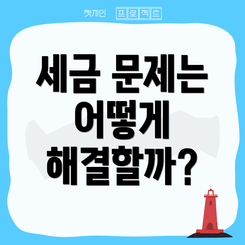 세금 문제는 어떻게 해결할까?