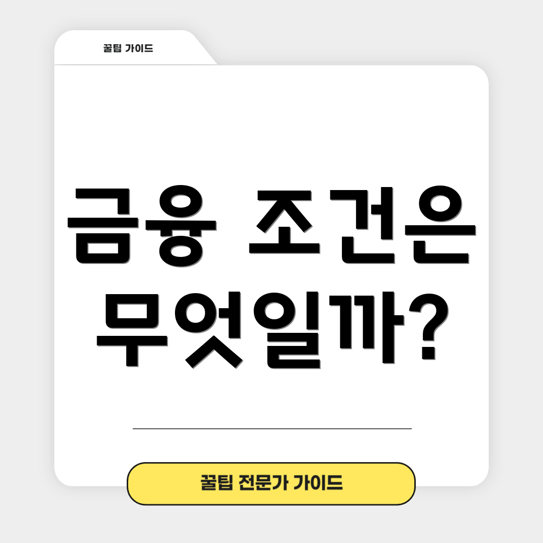 금융 조건은 무엇일까?
