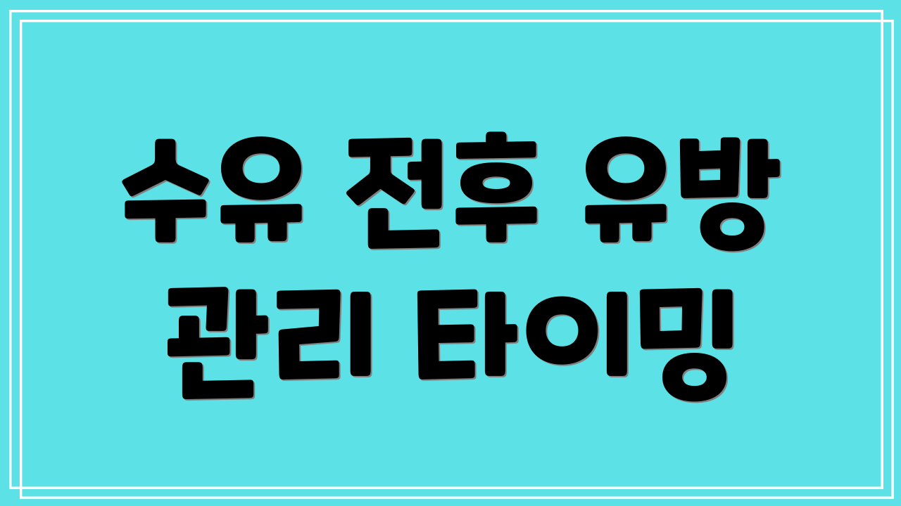 수유 전후 유방 관리 타이밍