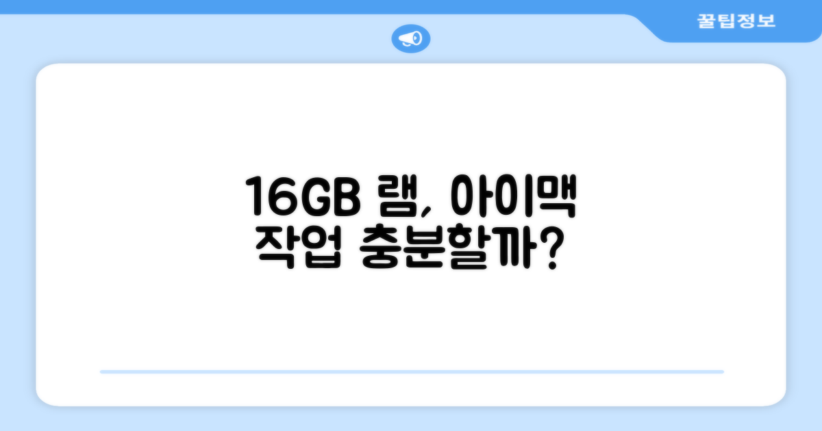 16GB 램, 아이맥 작업에 충분할까?