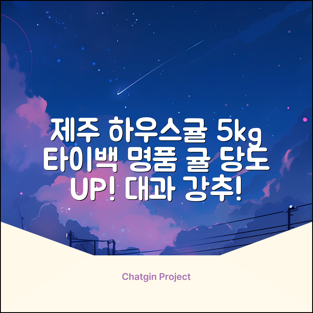 [산지당도선별] 제주 명품 하우스 귤 타이백 감귤, 1박스, 5kg 대과 추천 리뷰