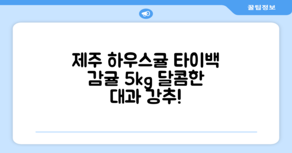 [산지당도선별] 제주 명품 하우스 귤 타이백 감귤, 1박스, 5kg 대과 추천 리뷰