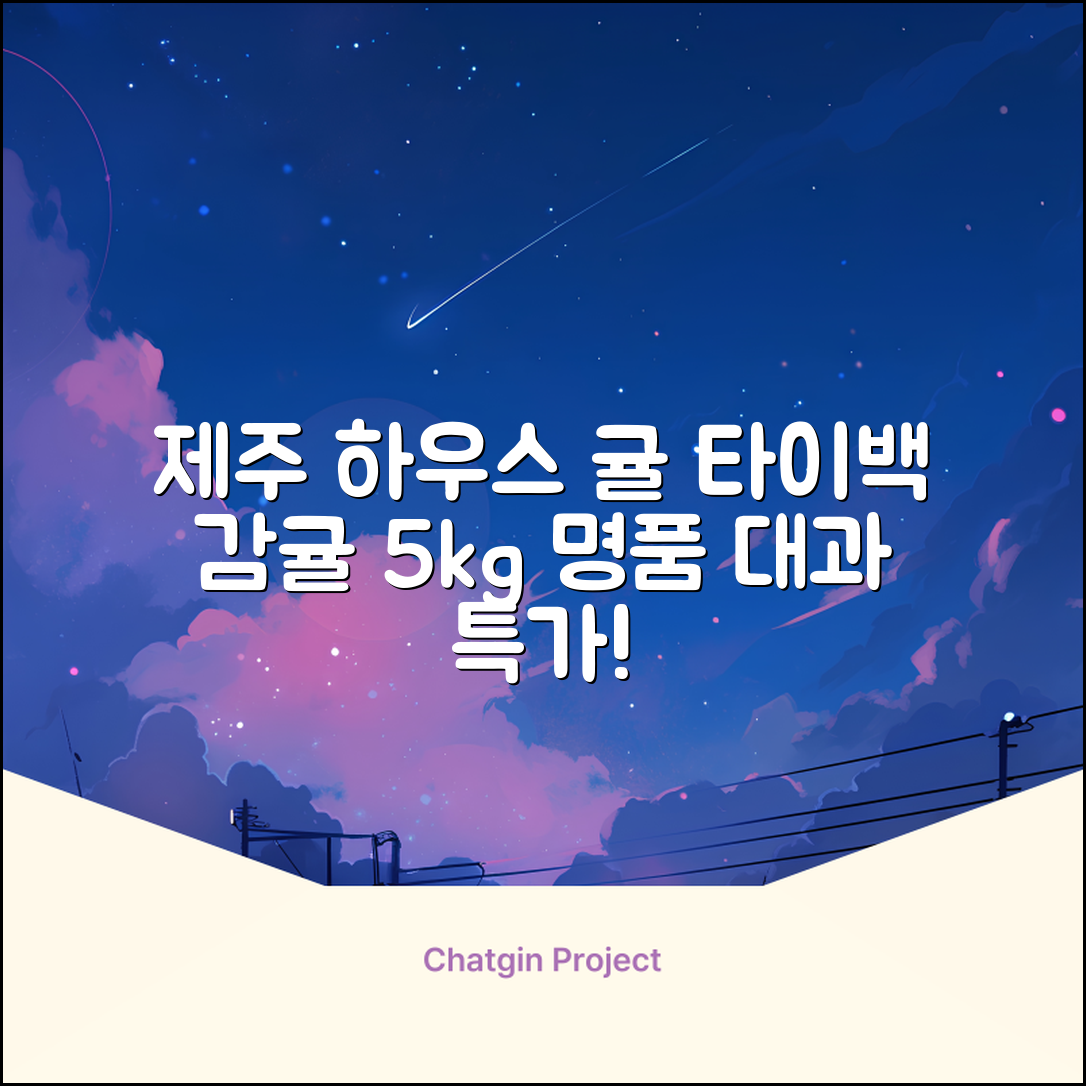 [산지당도선별] 제주 명품 하우스 귤 타이백 감귤, 1박스, 5kg 대과 추천 리뷰