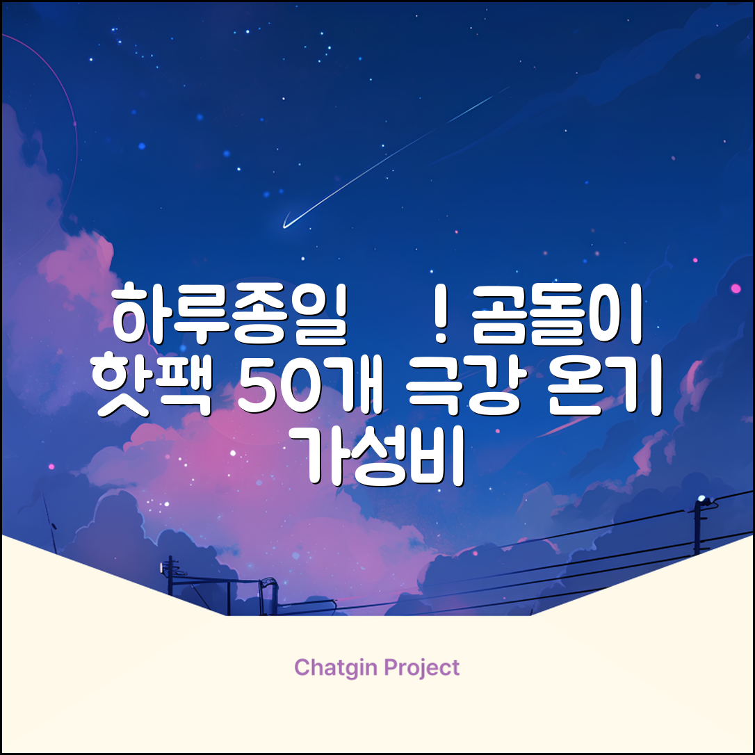 곰도리 하루종일 촥~ 붙이는 핫팩 장시간 고급형, 50개 추천 리뷰