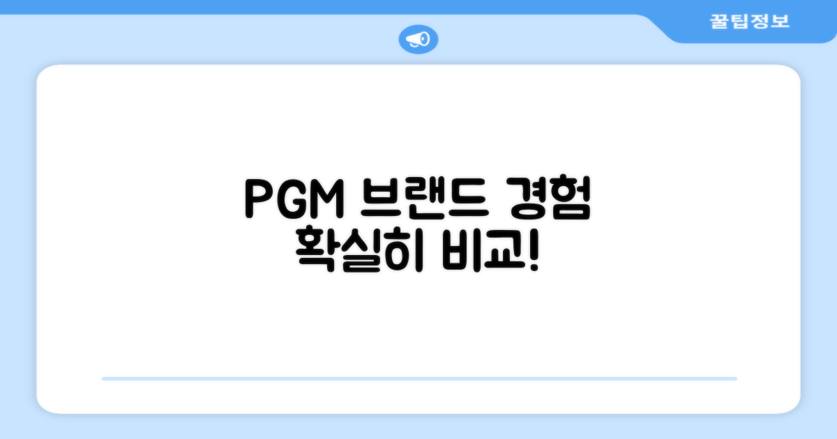 PGM: 브랜드 경험 비교
