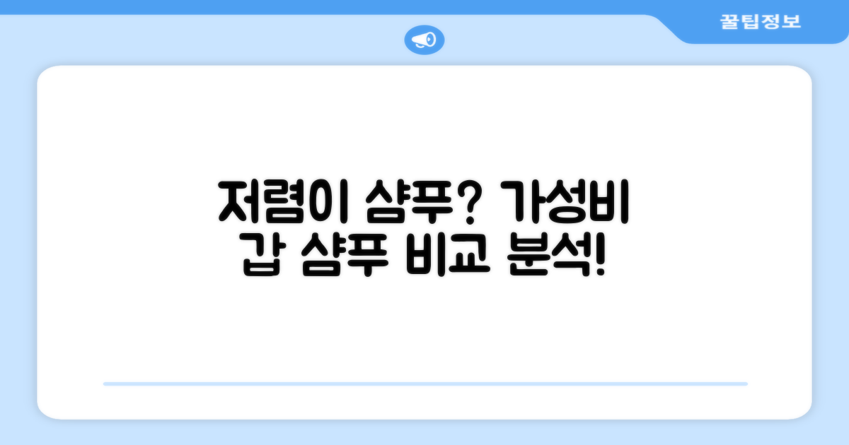 저렴이 샴푸와 비교 분석