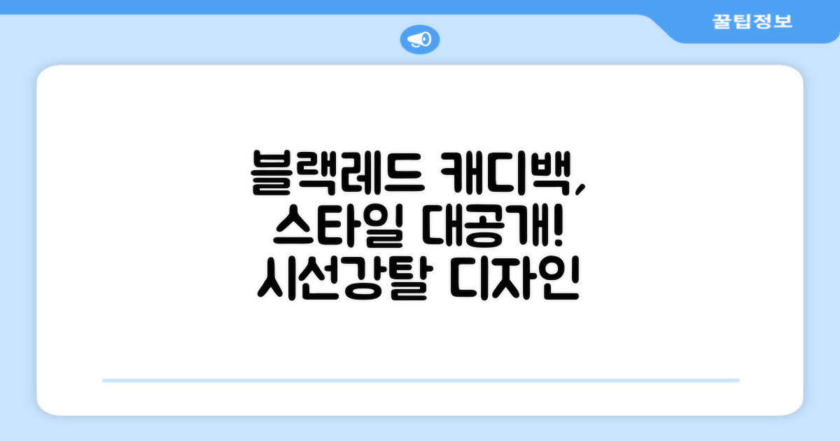 블랙레드 캐디백, 스타일은?