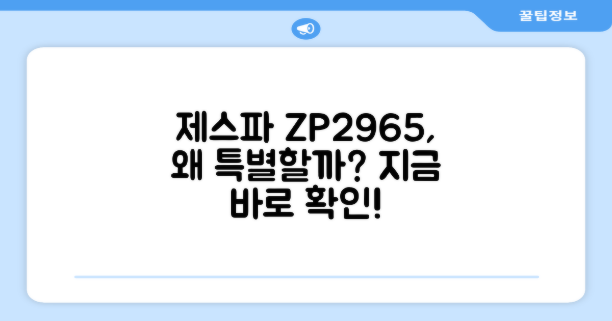 왜 제스파 ZP2965가 특별할까요?