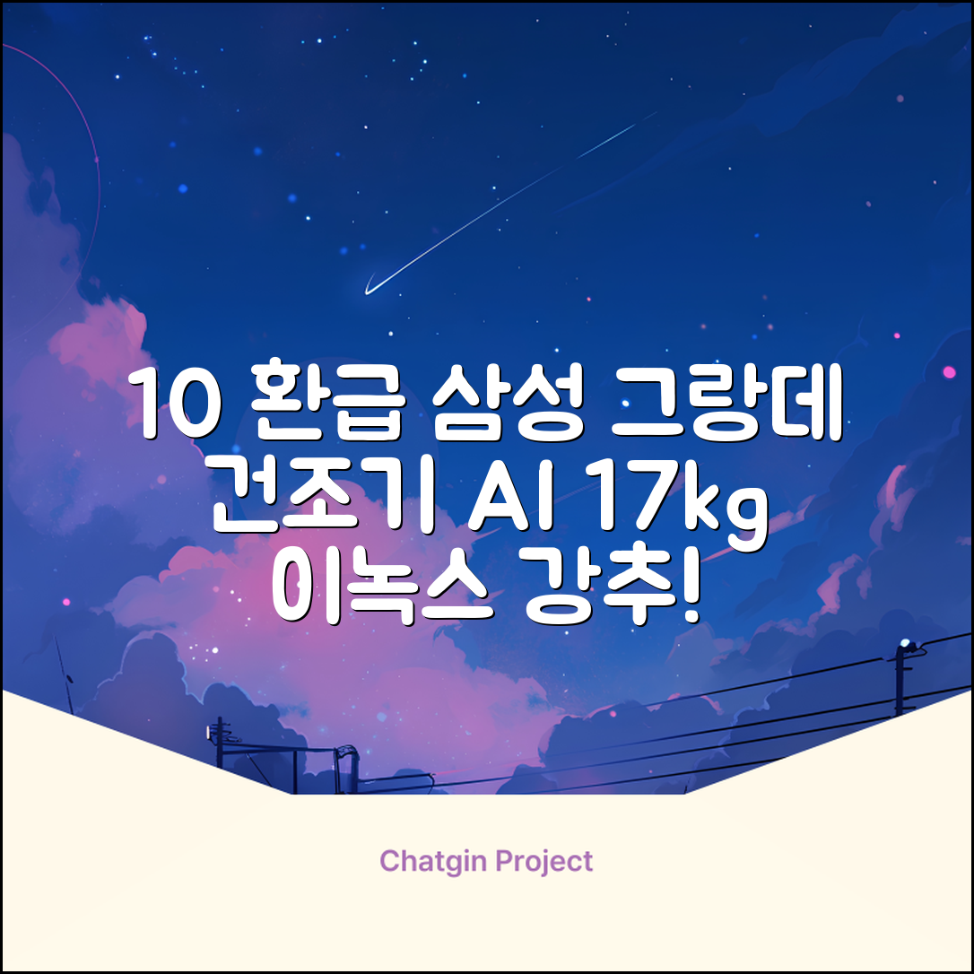 [10% 환급가전] 삼성전자 그랑데 건조기 AI 이녹스 DV17T8740BP 17kg 방문설치 추천 리뷰