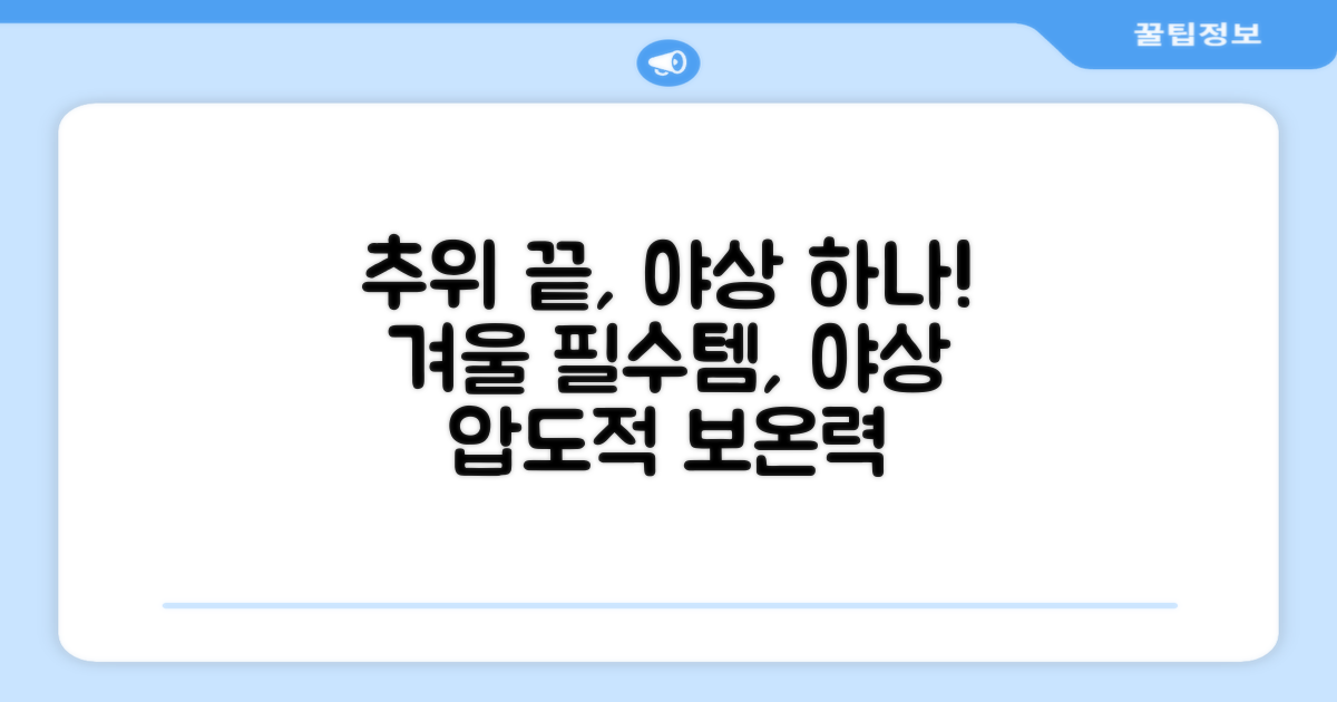 한겨울 추위, 야상 하나로 끝!
